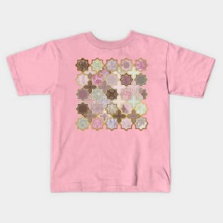 Neapolitan Geometric Tile Pattern Kids T-Shirt